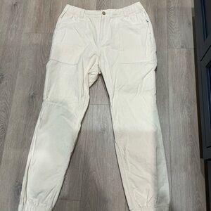 Onia Men's Cream Corduroy Joggers. Like New. Size Large